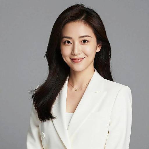 Professional Asian Woman in White Suit