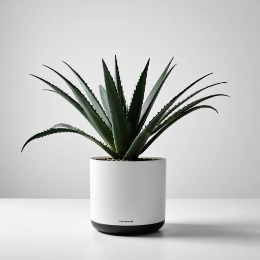 Aloe Vera Plant in Modern White Pot