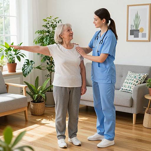 Homecare Nurse Assisting Active Senior