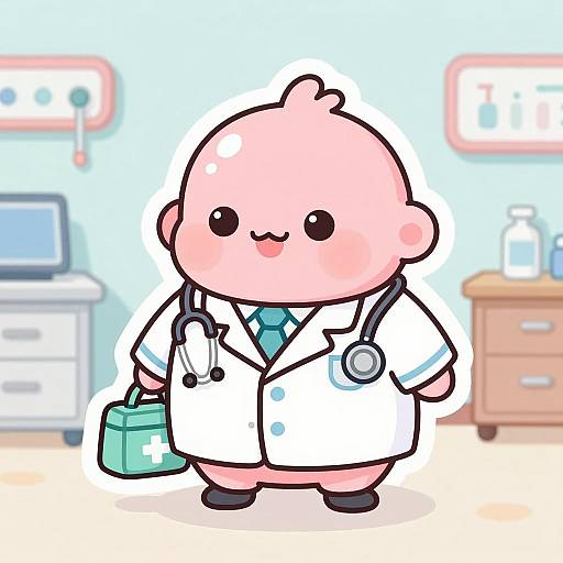 Cute Cartoon Doctor Creature Sticker
