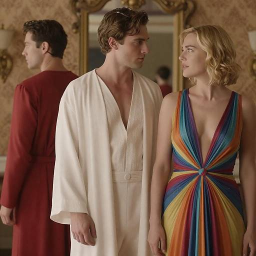 Dramatic Movie Poster with Intriguing Characters