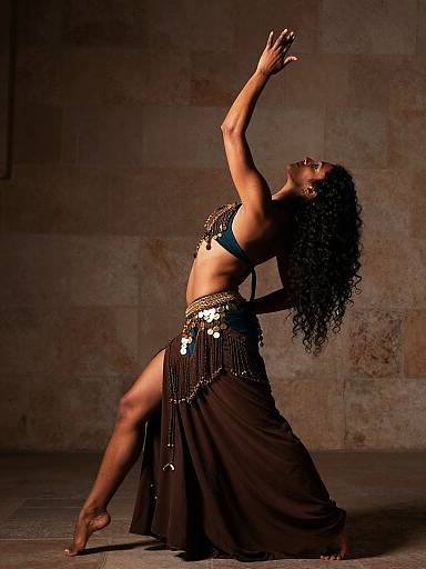 Olive-Skinned Belly Dance Side-Profile Portrait