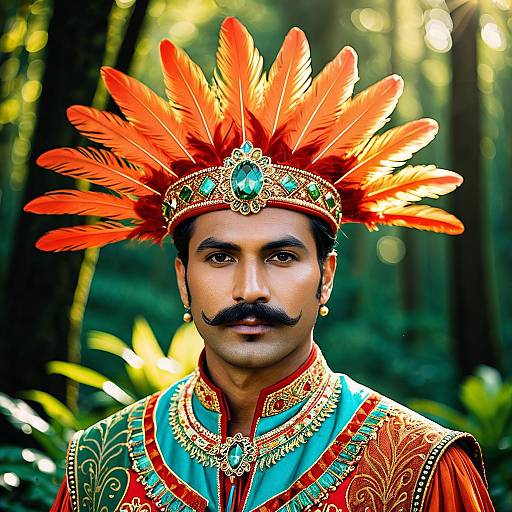 Elegant Man in Colorful Traditional Attire