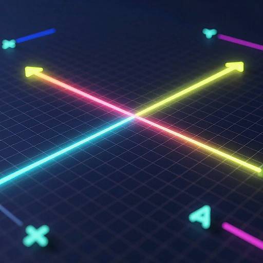 Neon Cartesian Grid in Abstract Space