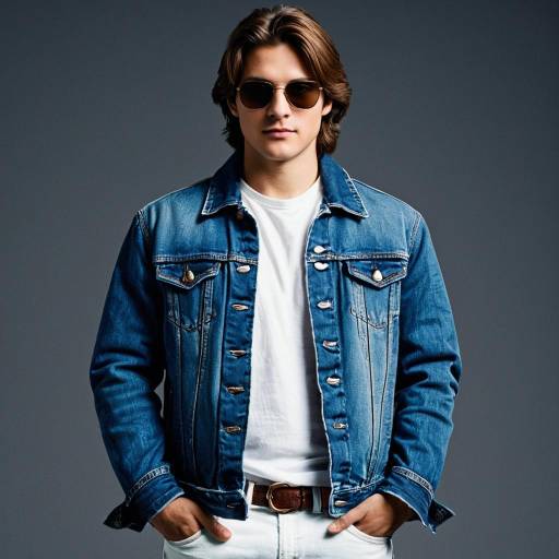 Young Man in Denim Jacket and Sunglasses