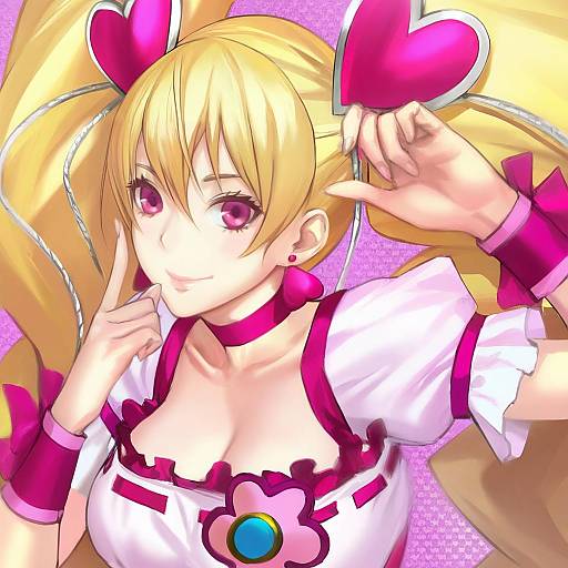 Illustration of Cure peach, precure in the style of Infukun