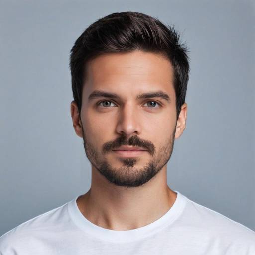 Portrait of Young Man with Beard and White Shirt