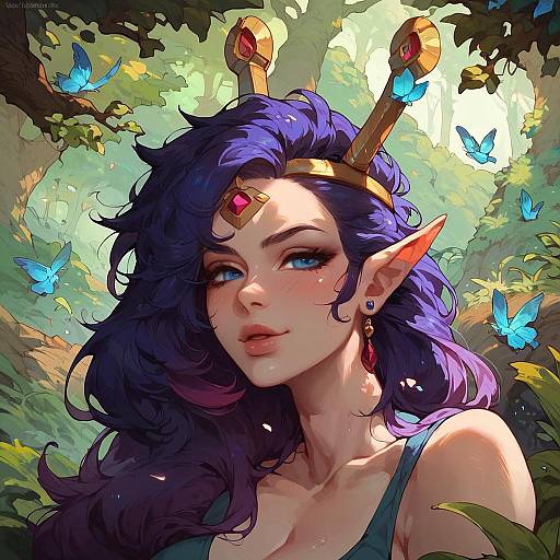 Fantasy Elf Portrait in Forest