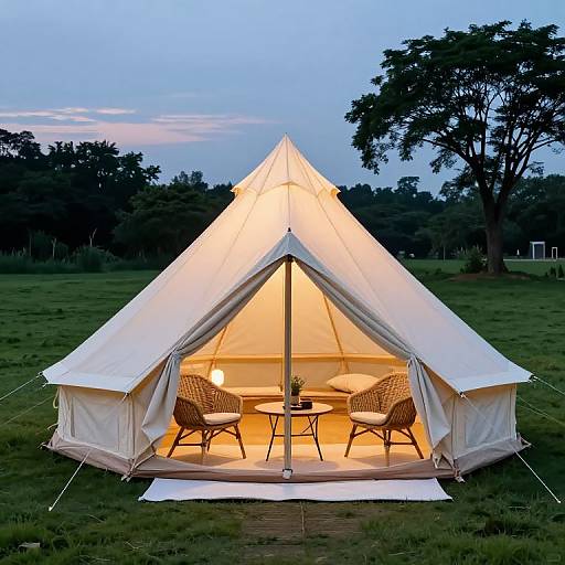 Sunny Glamping Bell Tent Setup