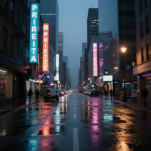 Hyperrealistic Neon Cityscape at Dusk