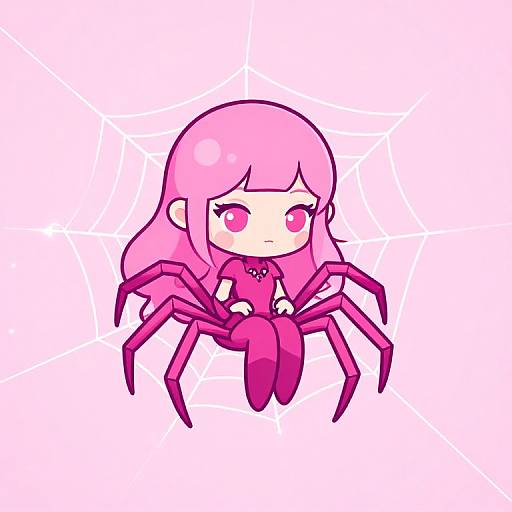 Pink Spider Girl Logo Design