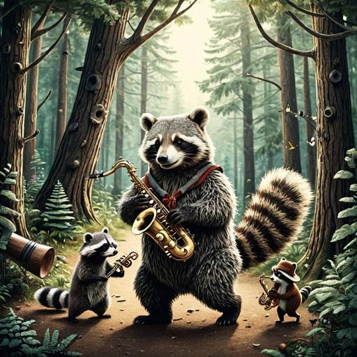 Whimsical Forest Band: Bear and Raccoon
