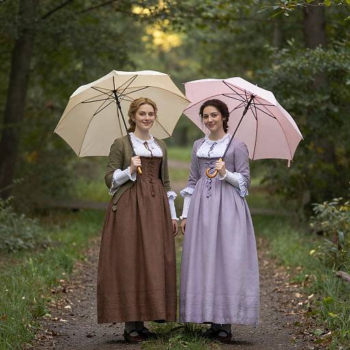 Elegant 18th-Century Women in Nature