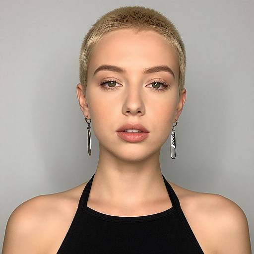 Realistic Blonde Woman with Undercut