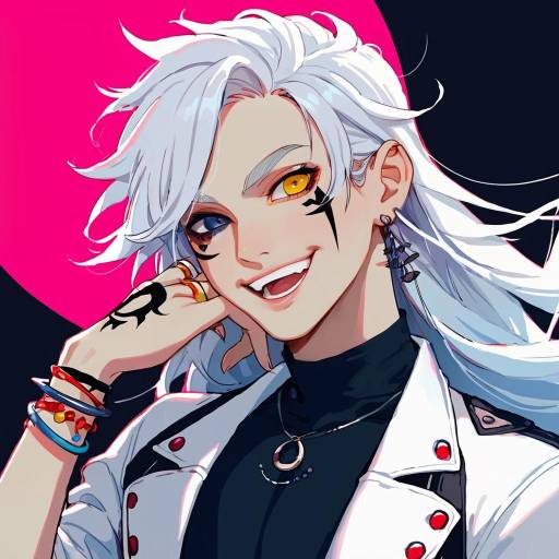 Charismatic Boy with Jewelry and Heterochromia