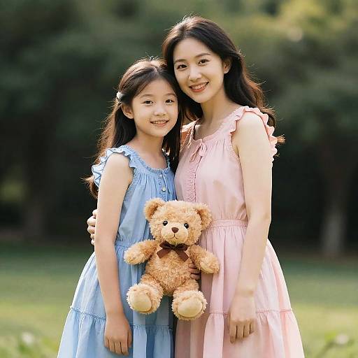 Mother and Daughter Summer Hug