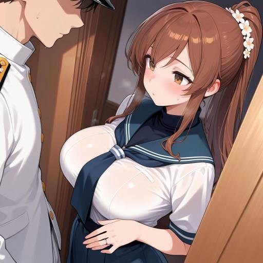 Romantic Kancolle Admiral in Intimate Setting