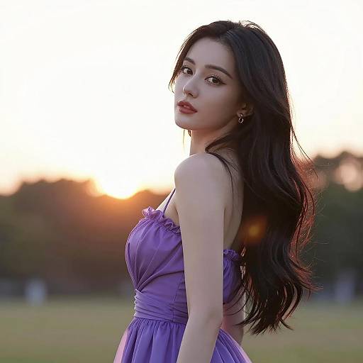 Elegant Sunset Portrait of a Woman