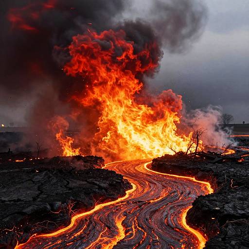 Molten Lava Inferno Landscape
