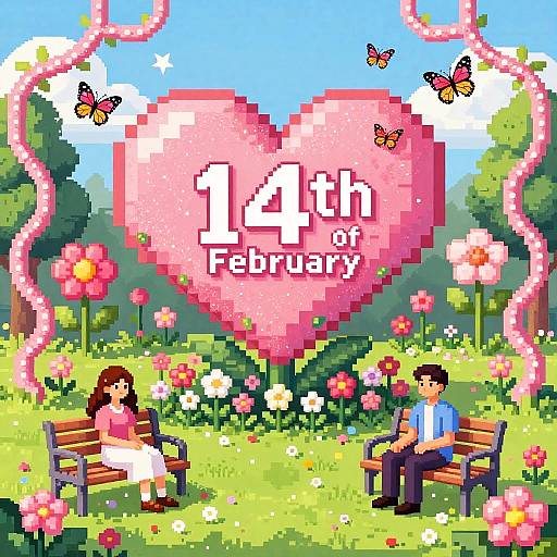 Enchanted Valentine's Pixel Garden