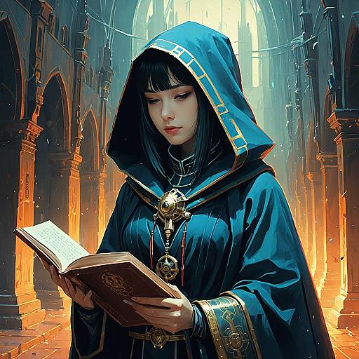 Anime Tech Priest with Cybernetic Enhancements