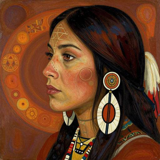 Mystical Native American Woman Profile