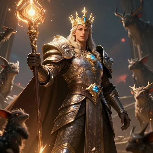 Epic Fantasy Leader in Glowing Armor