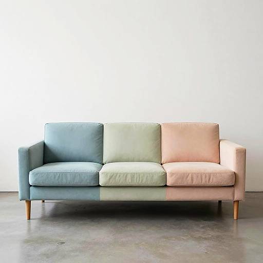 Minimalist Pastel Art Deco Sofas
