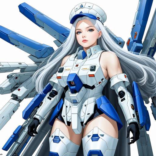 Illustration of Aila jyrkiainen, gundam in the style of Nyama