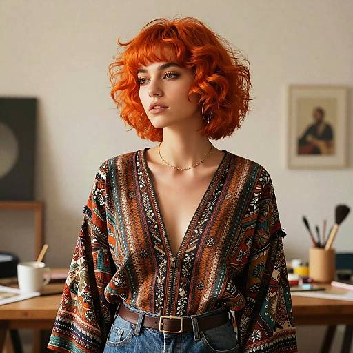 Bohemian Style Female Artist Portrait