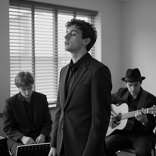 Black and White Jazz Trio Performance