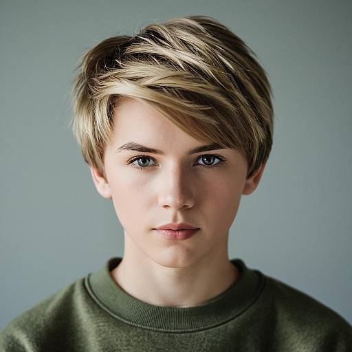 Teenage Boy with Highlighted Short Hair