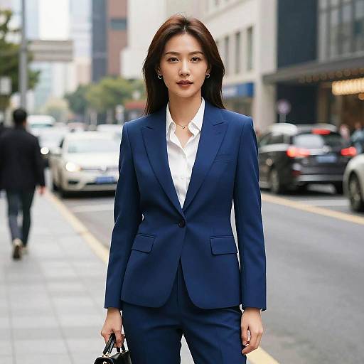 Chic Business Casual Woman in City