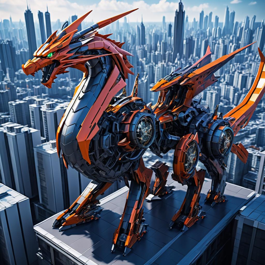 Futuristic Mechanical Dragon in Ultra-Realism