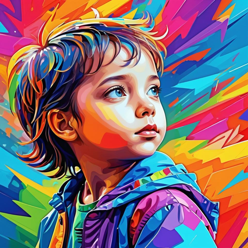 Vibrant Abstract Portrait of a Child