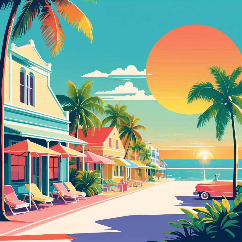 Vintage Key West Travel Poster Design