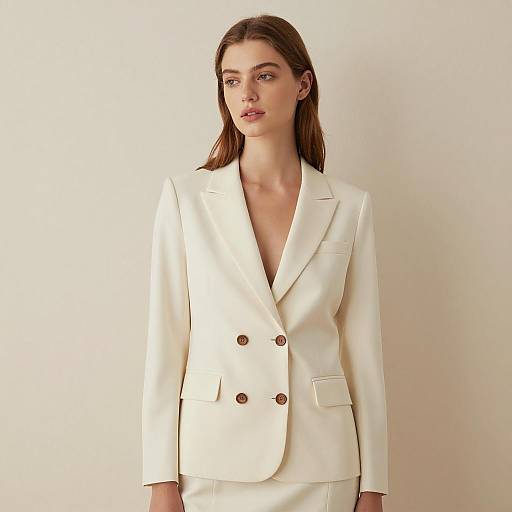 Woman in Cream Dress Suit