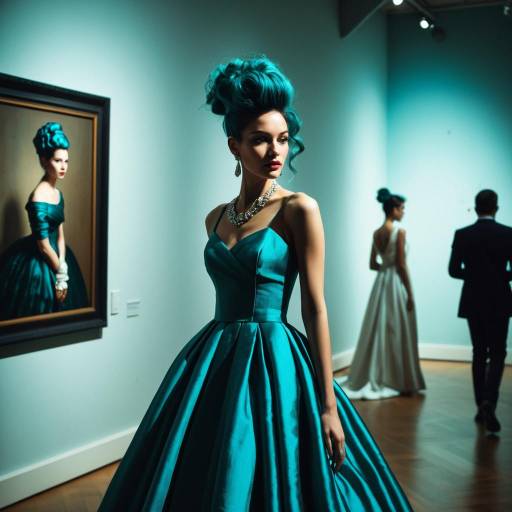 Teal Hairstyle Fashion Model in Gallery