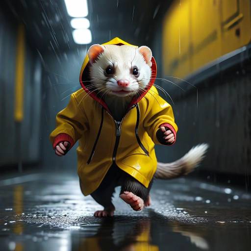 Ferret in Hoodie: Indoor Adventure