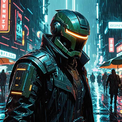 Midnight Android Bounty Hunter in Cyberpunk