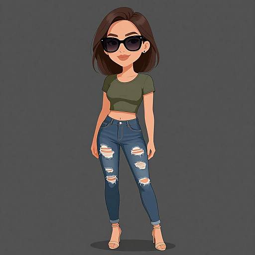 Smiling Woman in Casual Chic Outfit