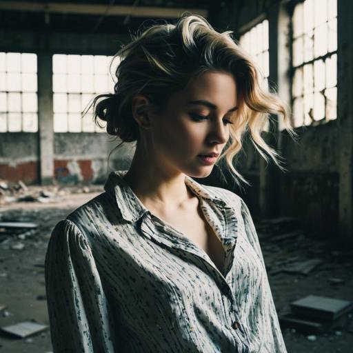 Woman with Twist Fade Hairstyle in Vintage Blouse Woman with Twist Fade Hairstyle in Vintage Blouse