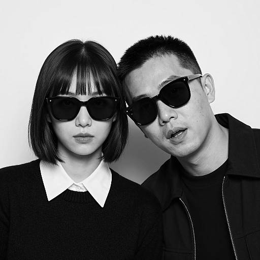 Monochrome Portrait of Stylish Duo