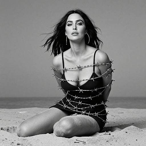 Monica Bellucci Barbed Wire Portrait