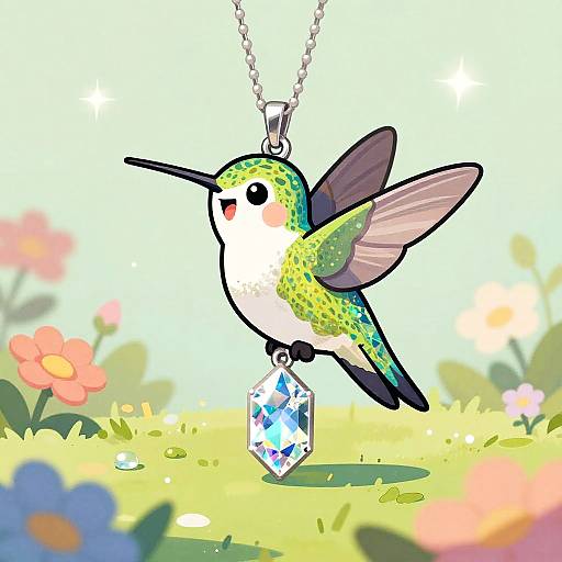 Radiant Cartoon Hummingbird Hawk-Moth