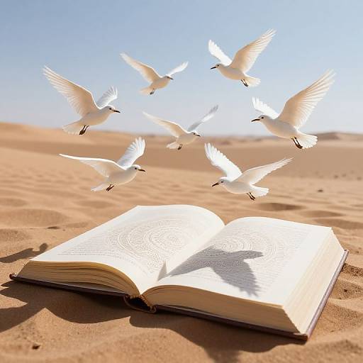 Ethereal Birds Over Mandala Book