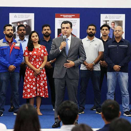 Business Speaker on Stage with Audience