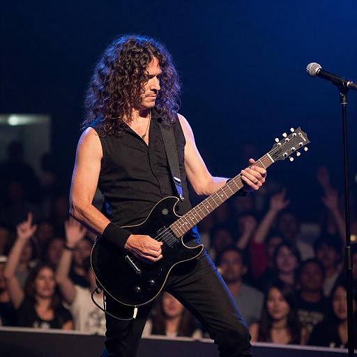 Male Rock Guitarist Performing on Stage