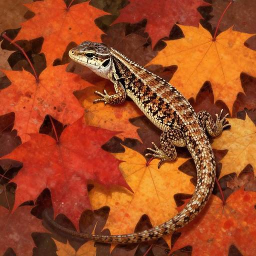 Lagartija Camouflage in Autumn Foliage