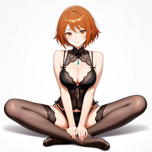 Serene Beauty in Lingerie Pose Serene Beauty in Lingerie Pose